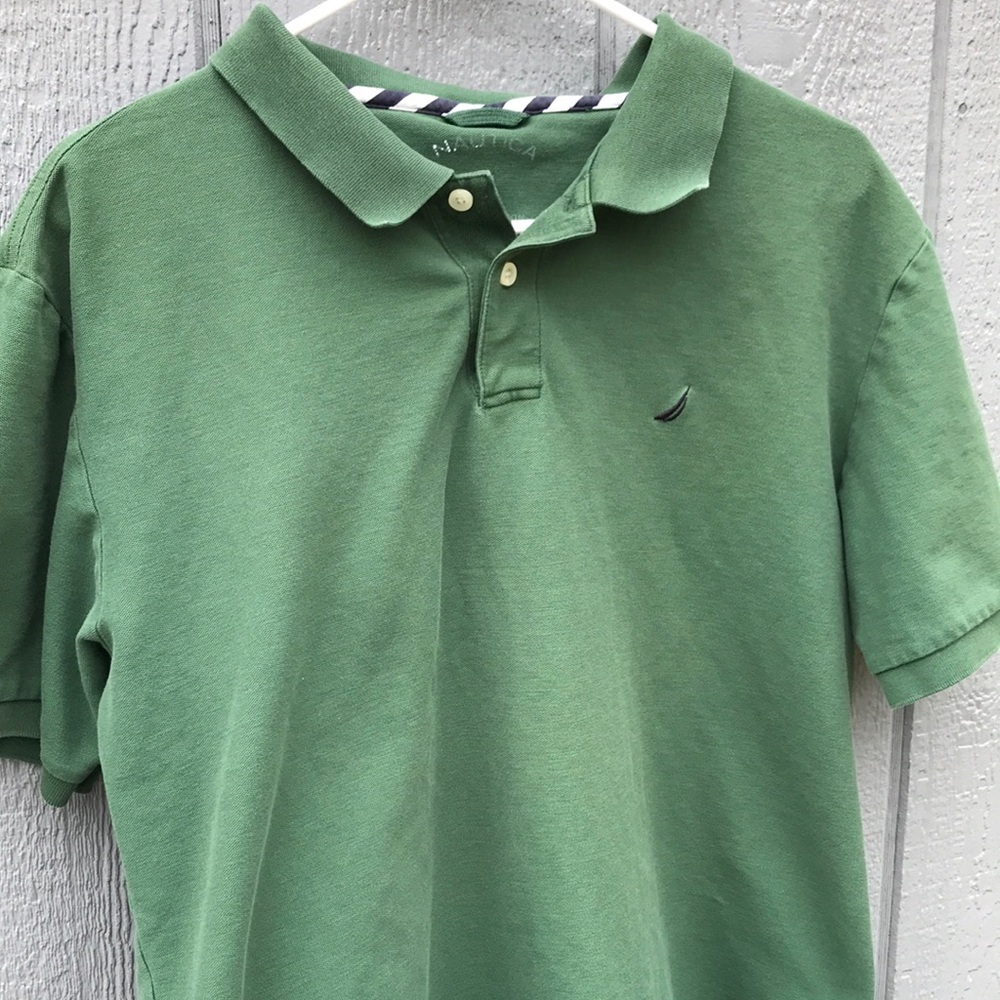 Green Polo Shirt with Logo Nautica size large